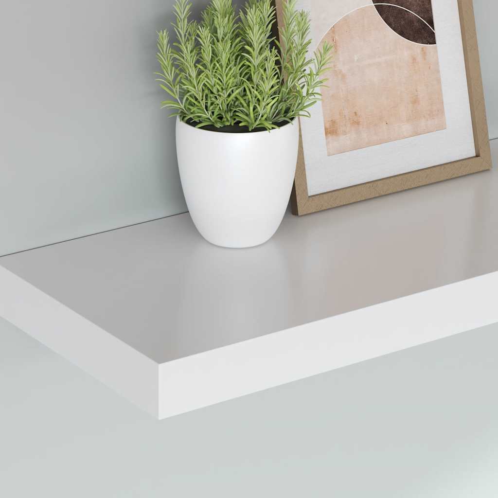 Prateleiras parede suspensas 4 pcs 80x23,5x3,8cm MDF branco