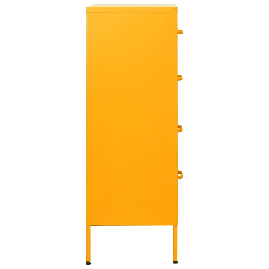Cómoda/aparador com gavetas aço 80x35x101,5 cm amarelo mostarda