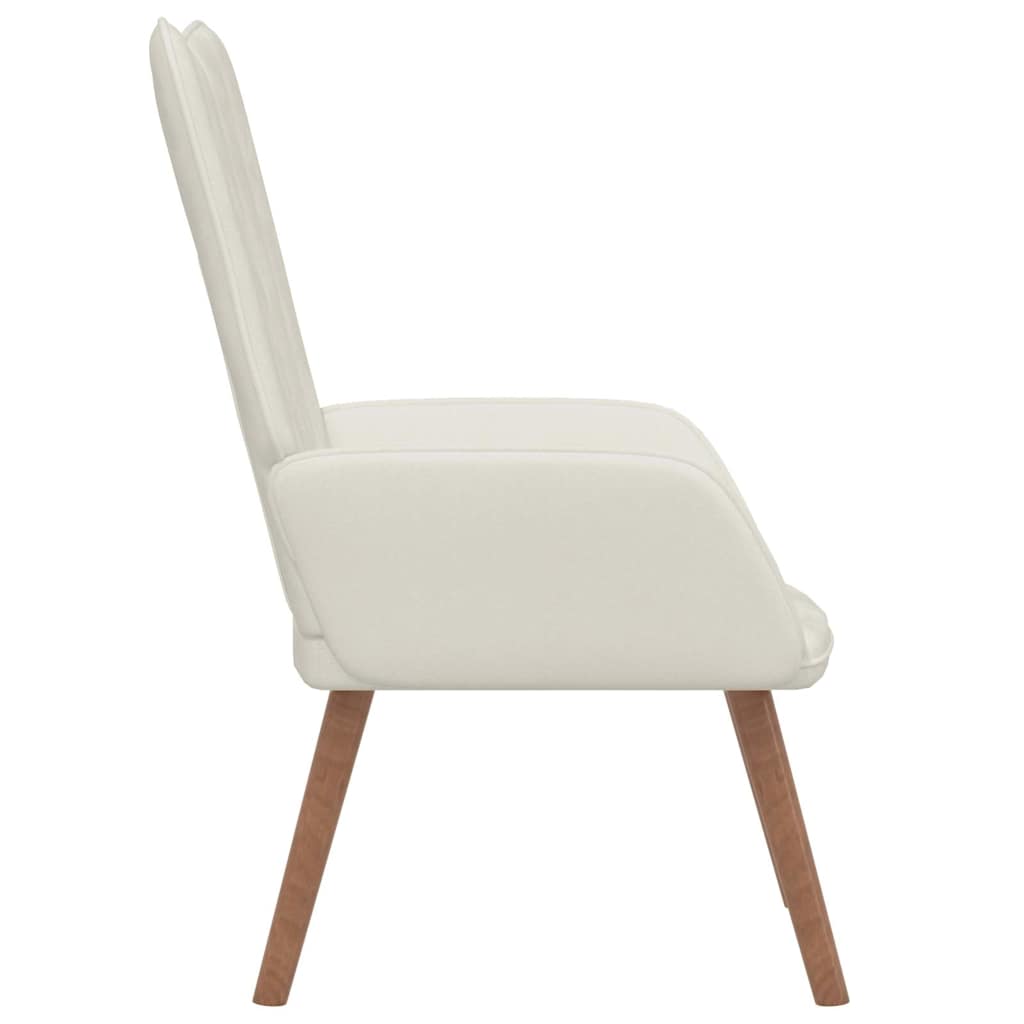 Cadeira de descanso veludo branco nata