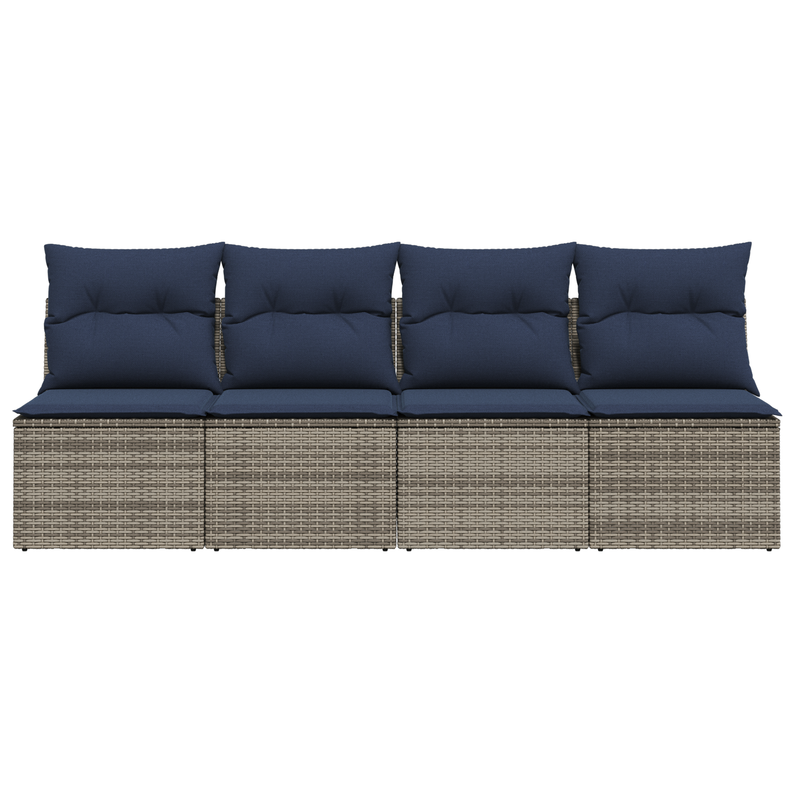 | Sofá de jardim | com almofada cinzeto 227 x 62 x 69 cm vime PE