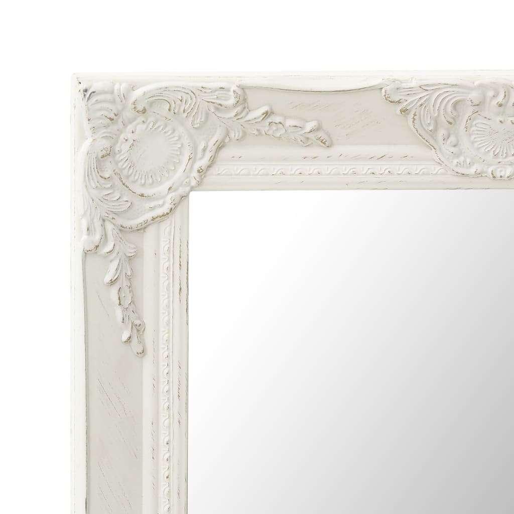 Espelho de parede estilo barroco 60x60 cm branco