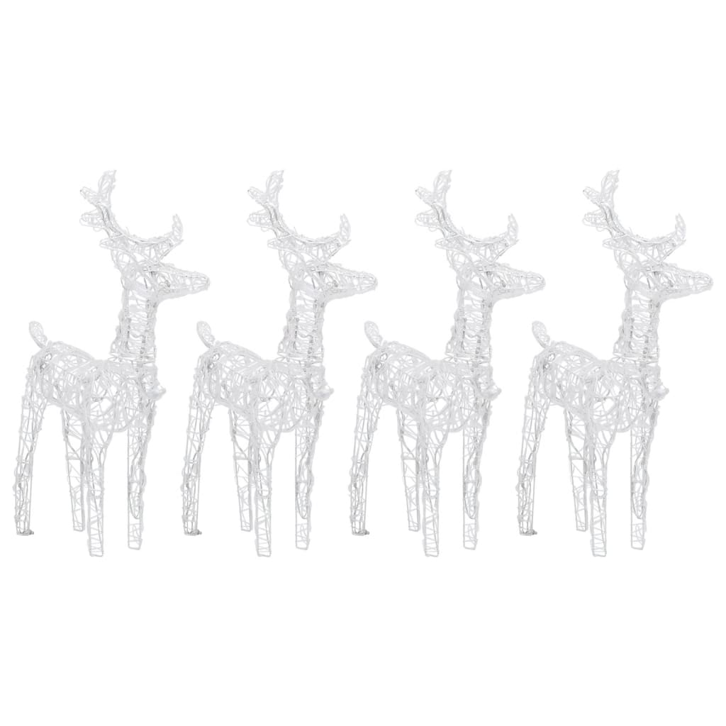 Renas de natal 4 pcs 160 luzes LED acrílico azul