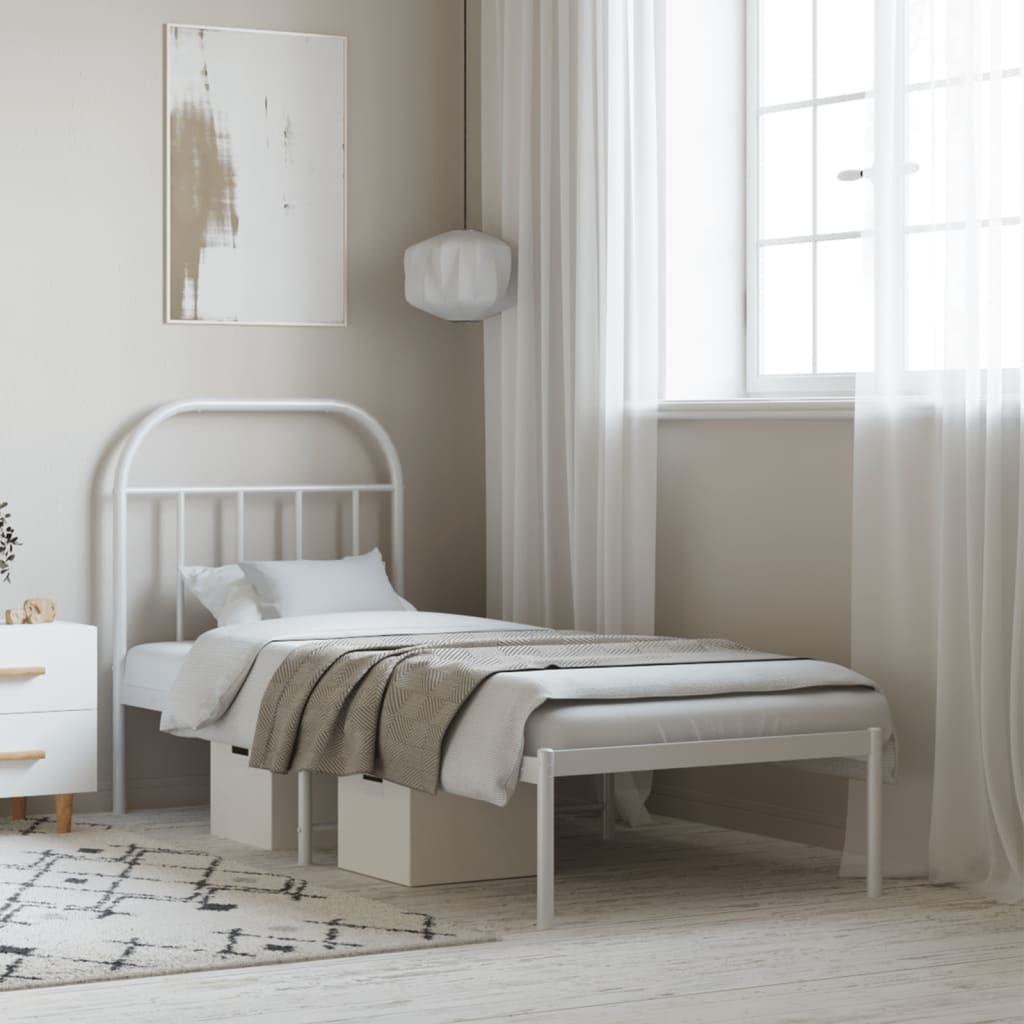 Estrutura de cama sem colchão com cabeceira 75x190 cm branco