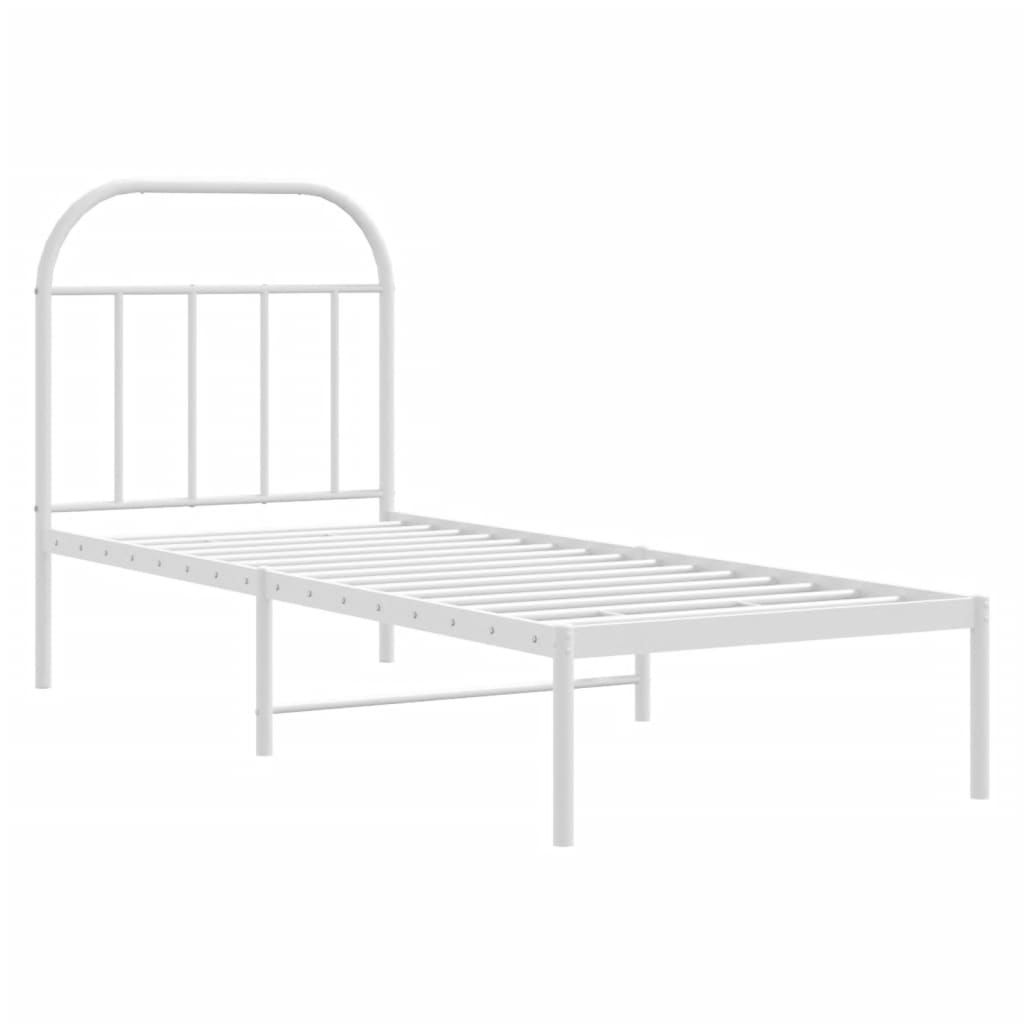 Estrutura de cama sem colchão com cabeceira 75x190 cm branco