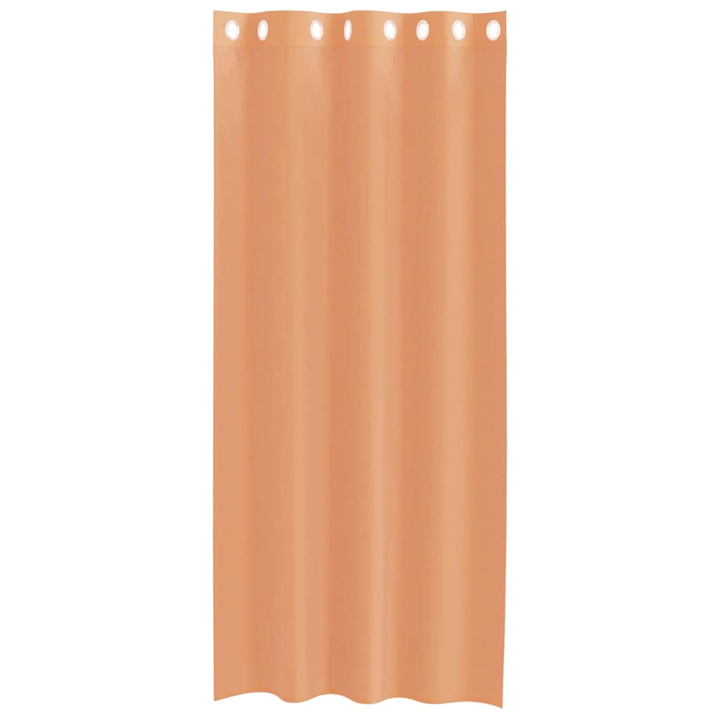 Cortinas de voile com ilhós 2 pcs terracota
