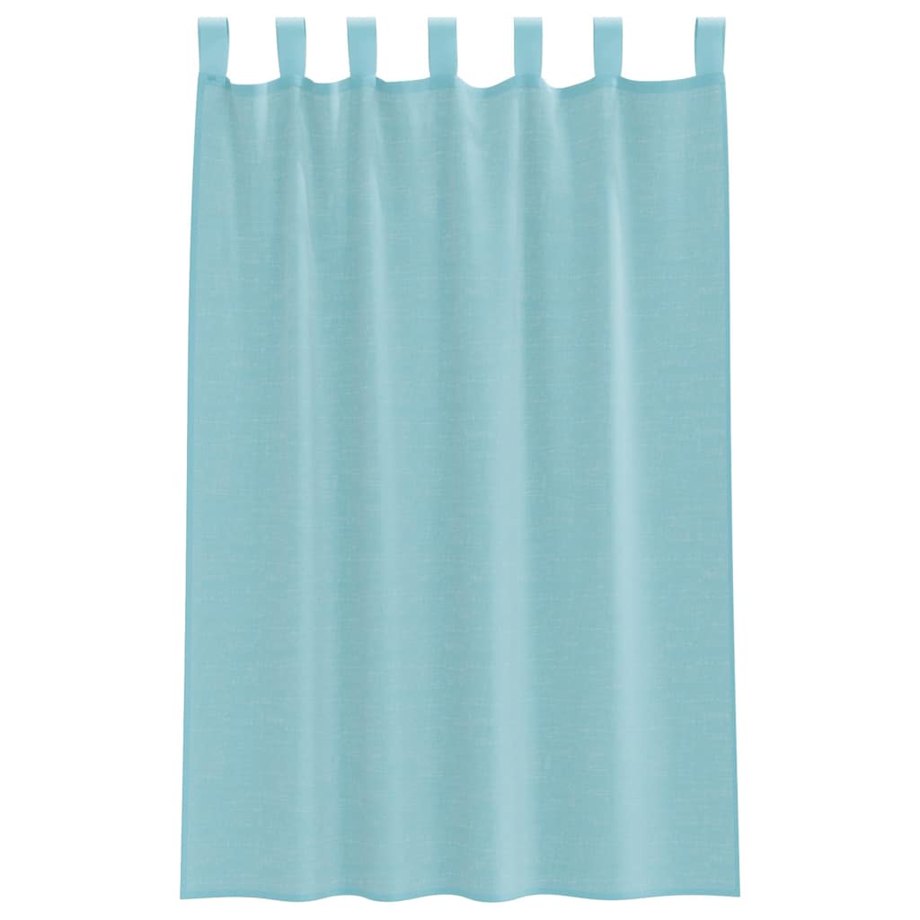Cortinas de voile com laços 2 pcs turquesa 140x175 cm