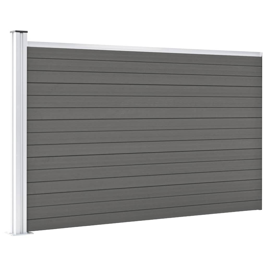 Painel de vedação para jardim 175x105 cm wpc cinzento