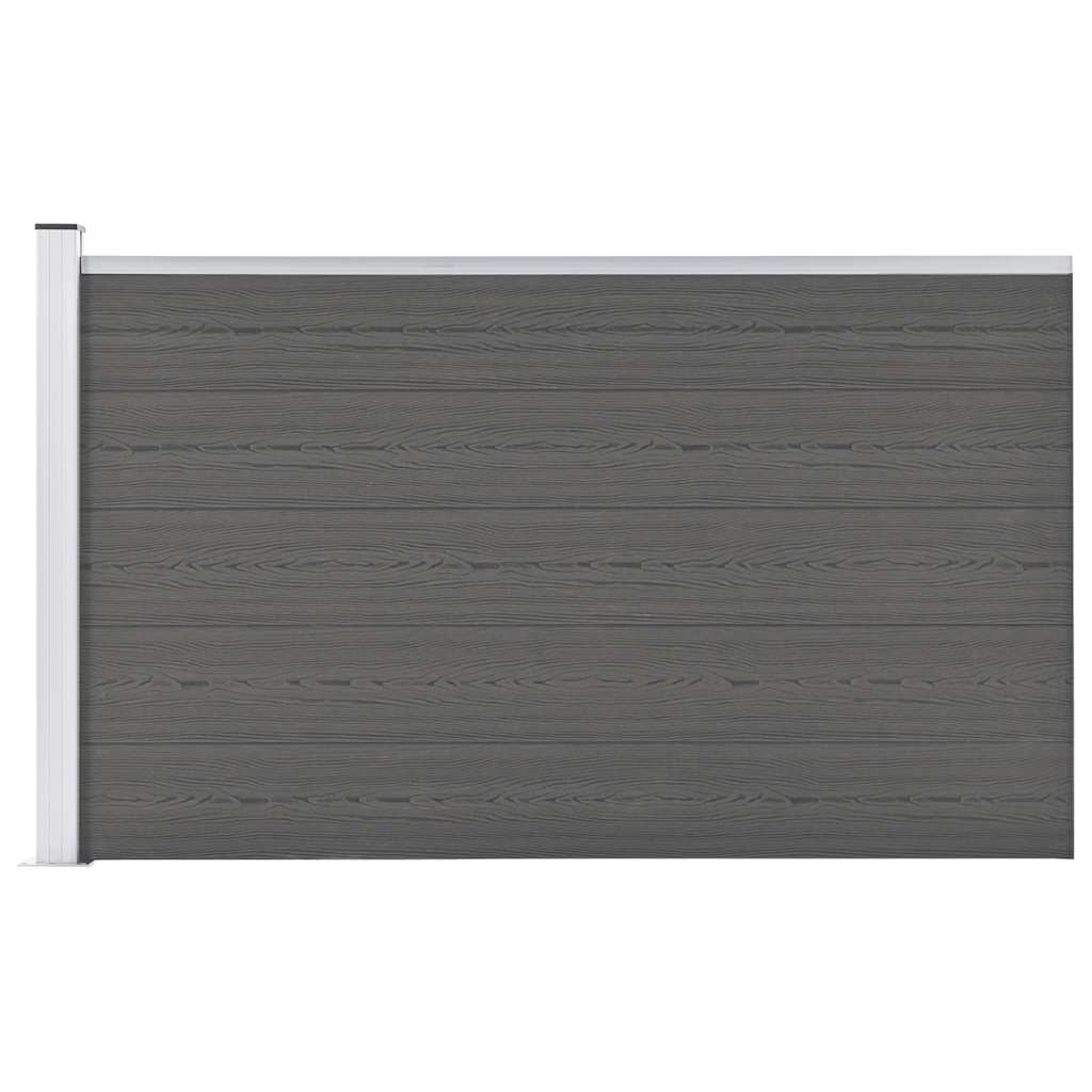 Painel de vedação para jardim 175x105 cm wpc cinzento