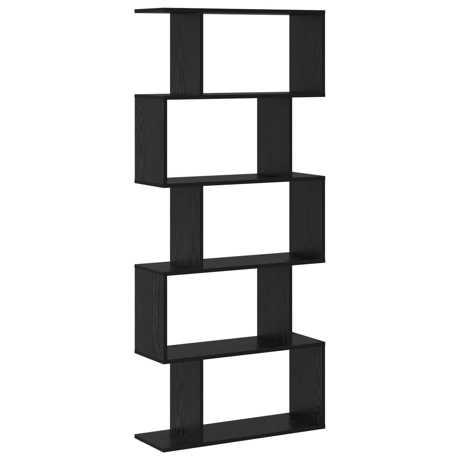 Gabinete de livros 5 níveis 70 x 24 x 161 cm carvalho preto