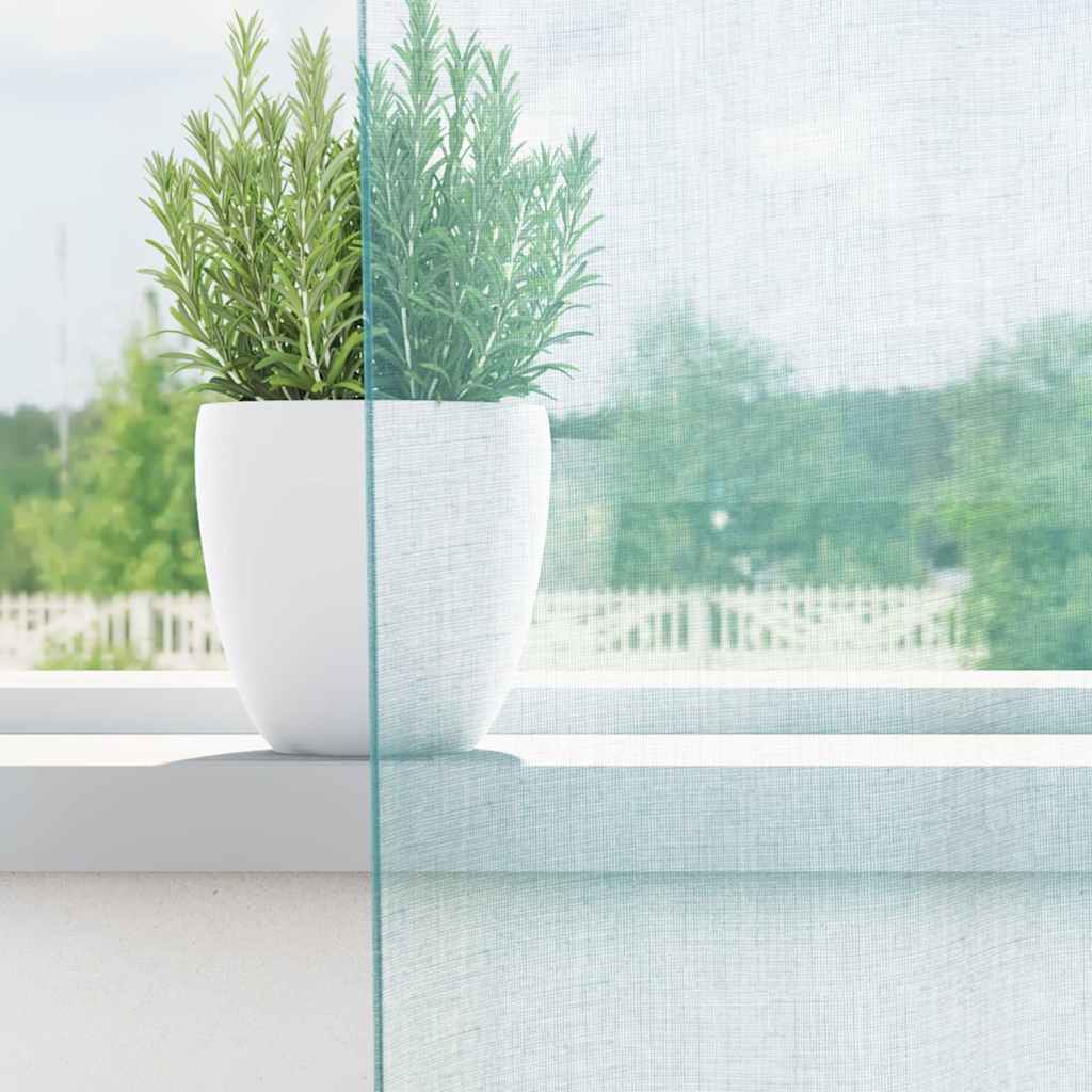 Cortinas de voile com bolsos para varão 2 pcs turquesa
