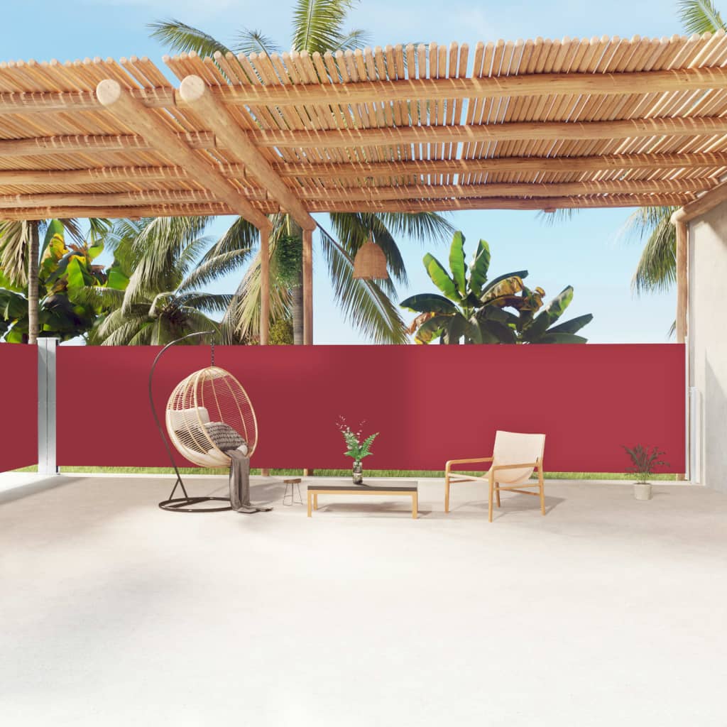 Toldo lateral retrátil 160x1200 cm vermelho