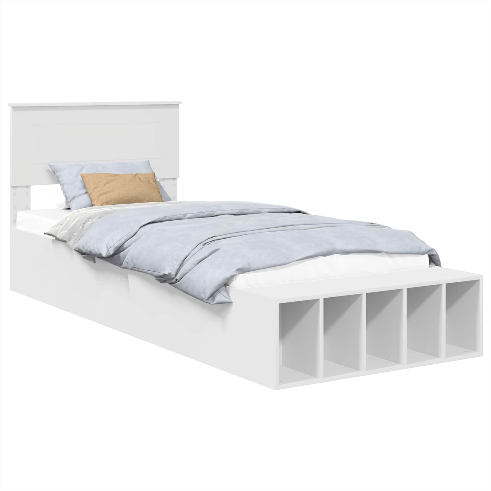 Estrutura da cama branco 75 x 190 cm derivados de madeira