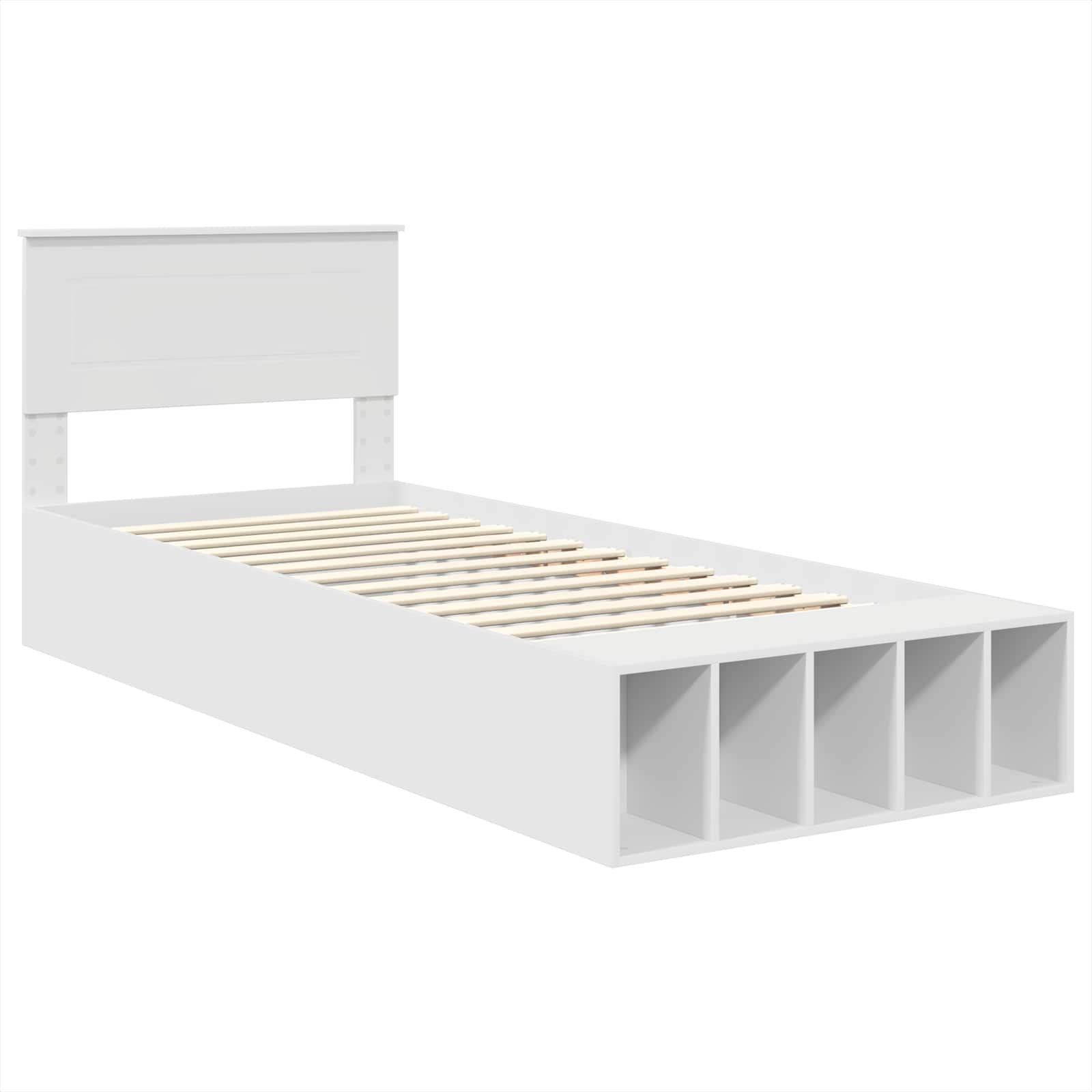 Estrutura da cama branco 75 x 190 cm derivados de madeira