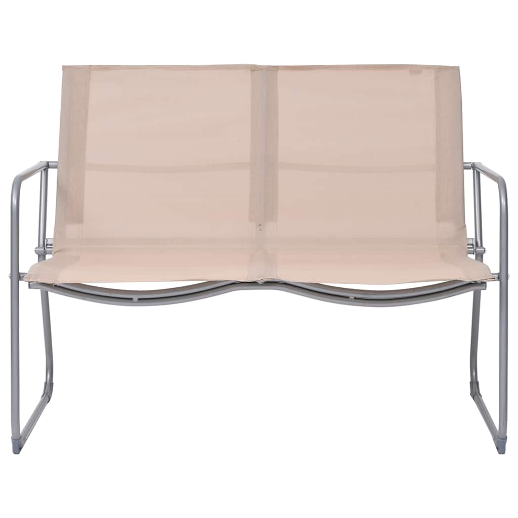 4 Pcs conjunto lounge para jardim tecido e aço cor creme
