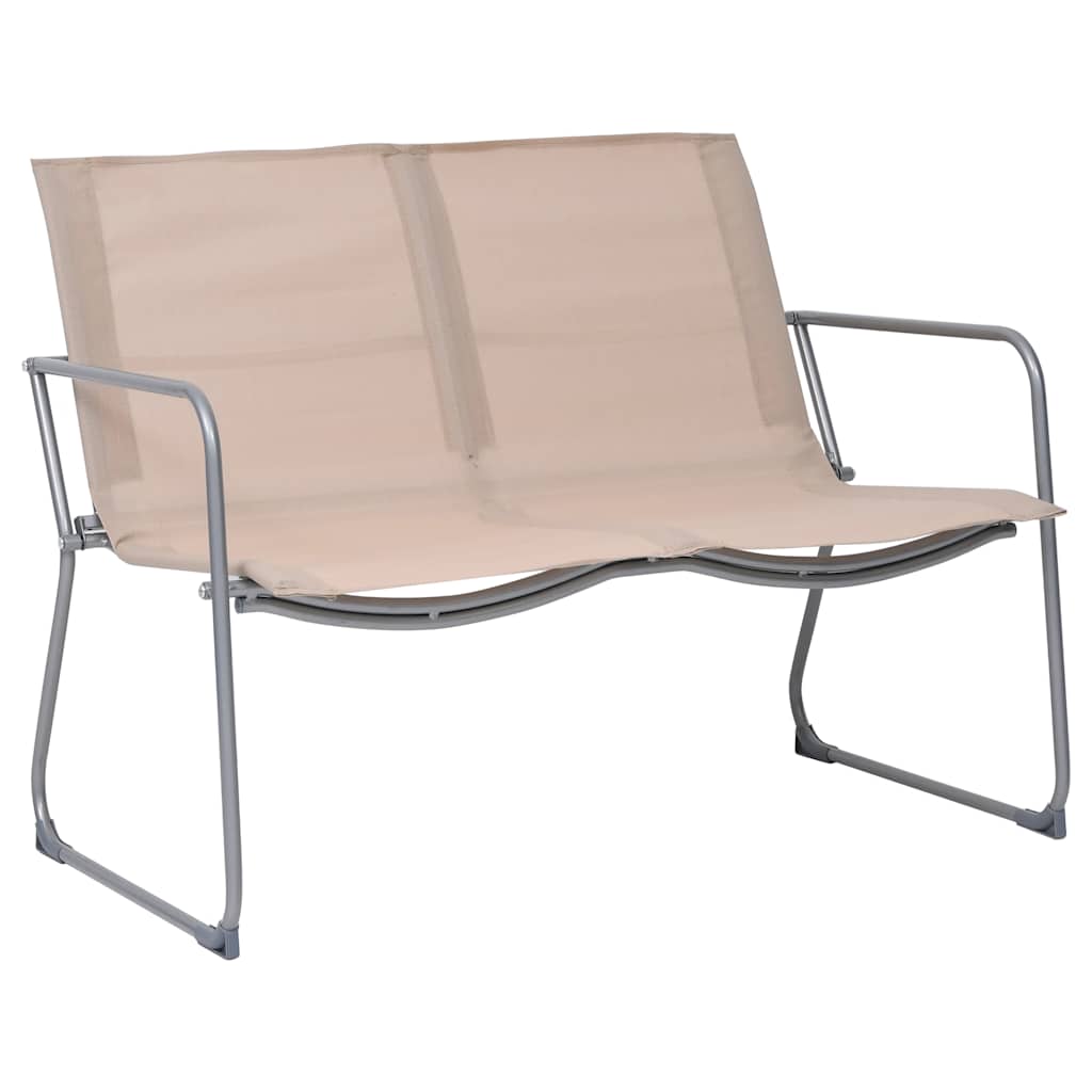 4 Pcs conjunto lounge para jardim tecido e aço cor creme