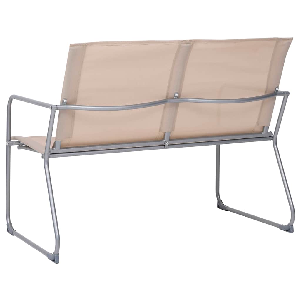 4 Pcs conjunto lounge para jardim tecido e aço cor creme