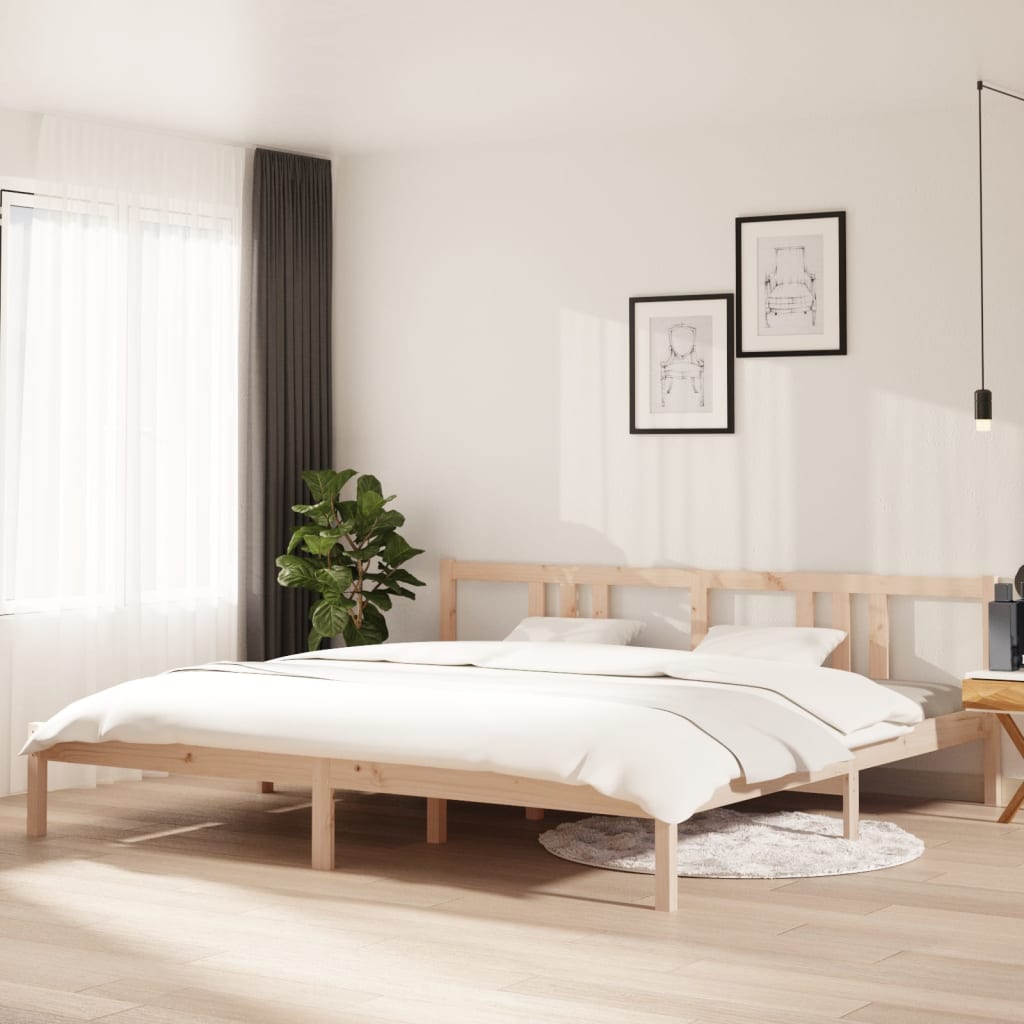 Estrutura de cama sem colchão 200x200 cm madeira maciça