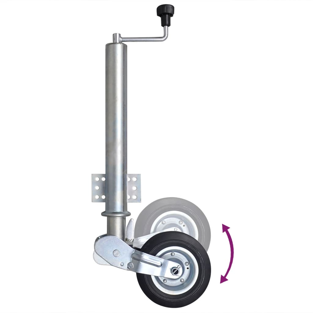 Roda jóquei reboque 2 tubos suporte/2 braçadeiras divisão 60mm
