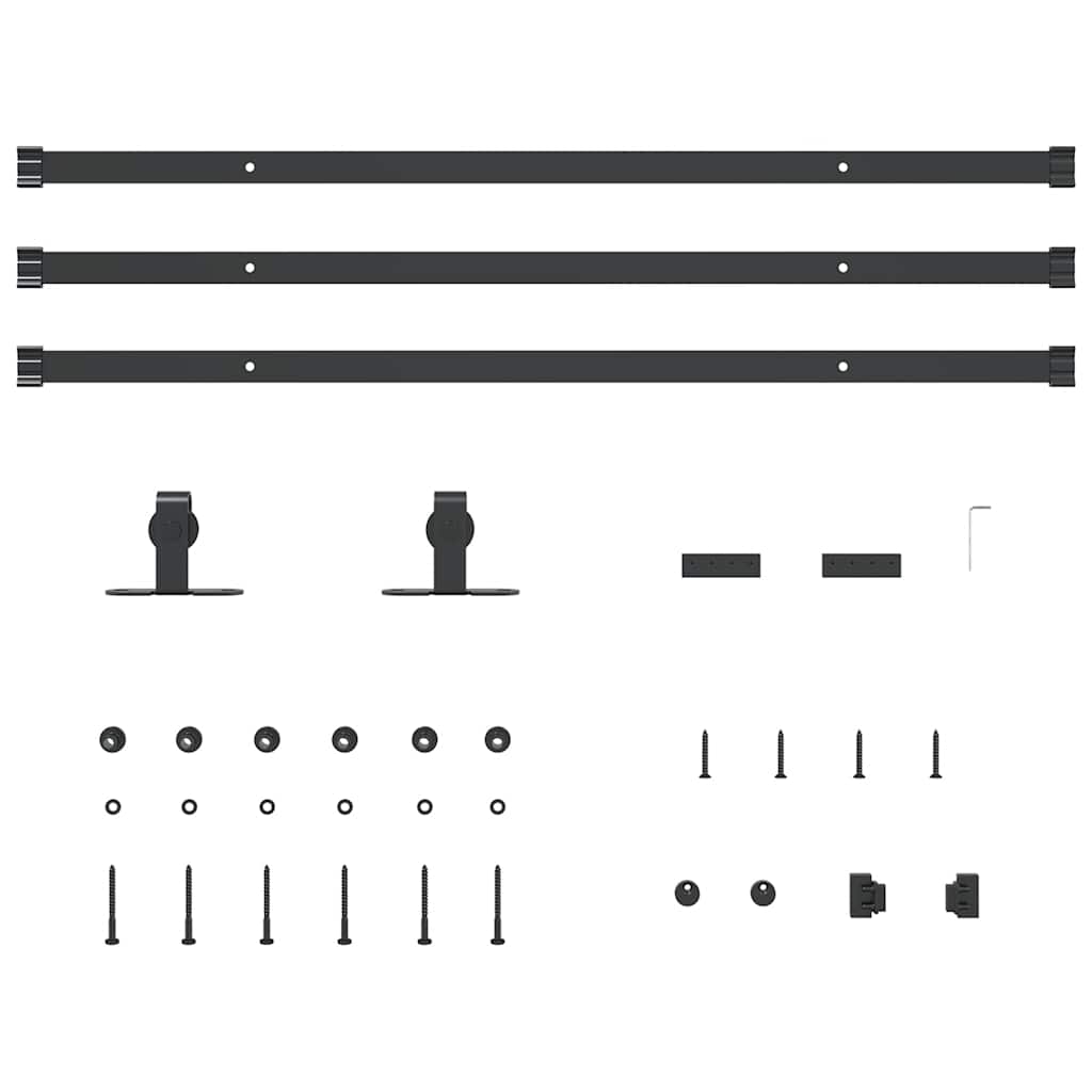 Kit para armário deslizante aço carbono 244 cm