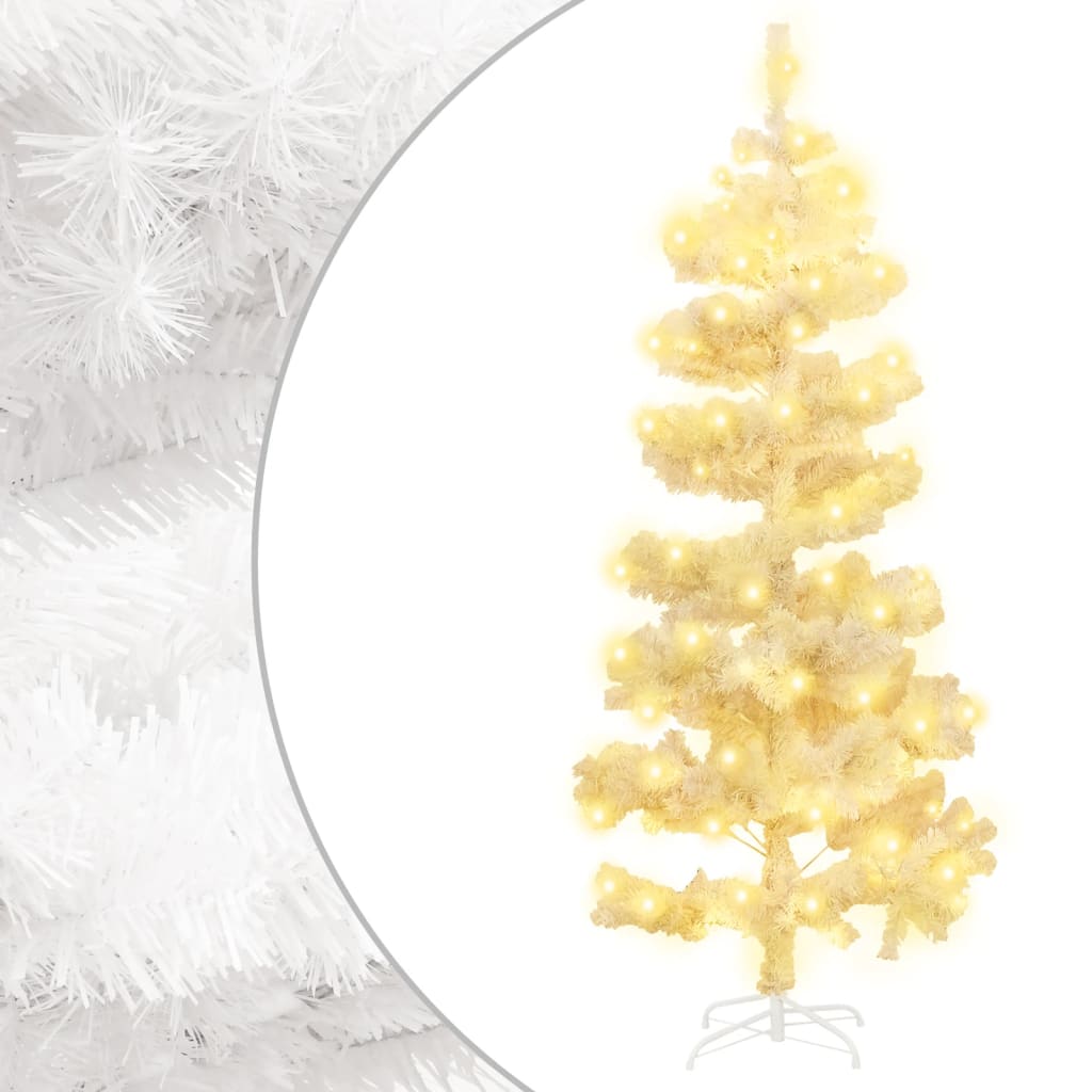 Árvore de natal rotativa pré-iluminada + suporte PVC branco
