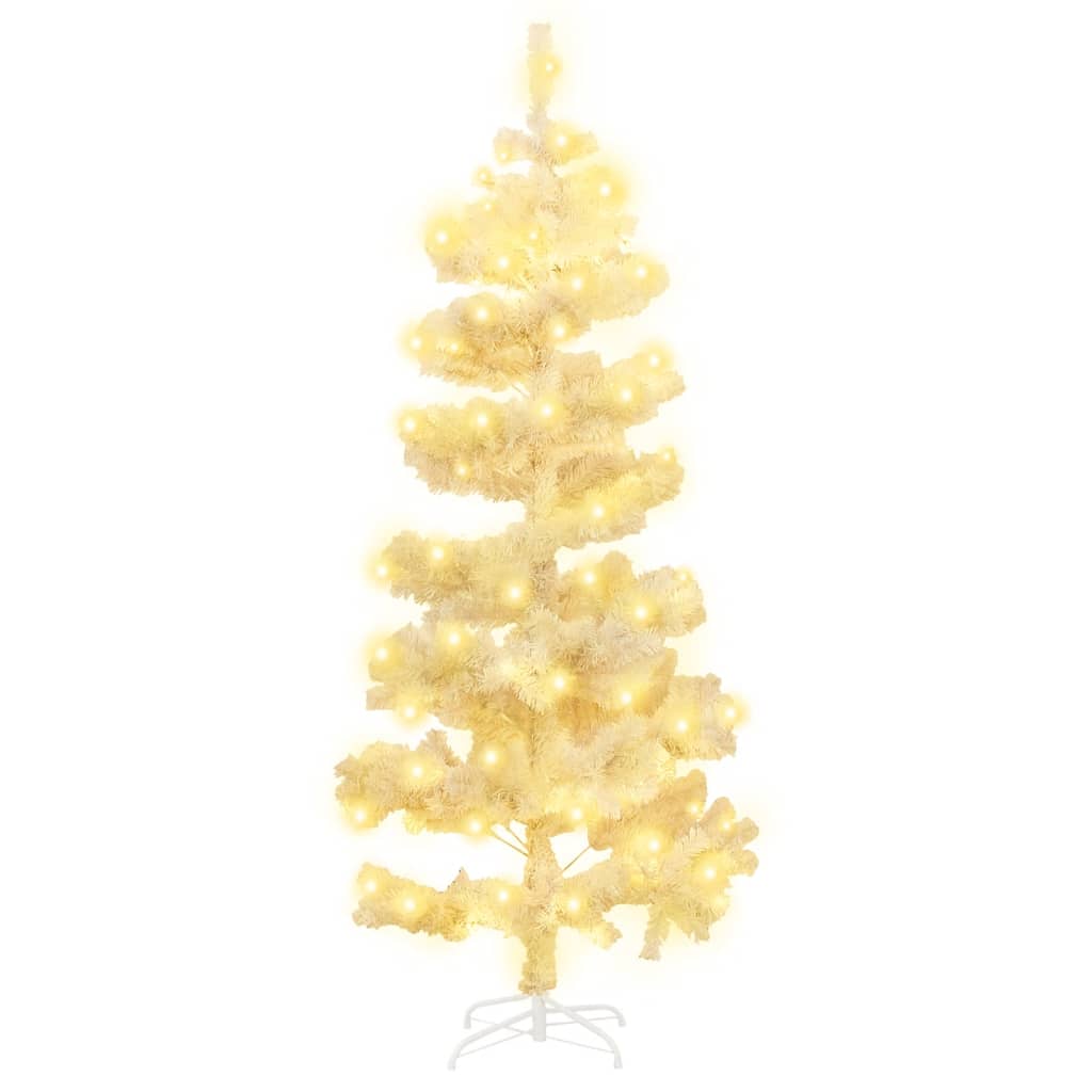 Árvore de natal rotativa pré-iluminada + suporte PVC branco