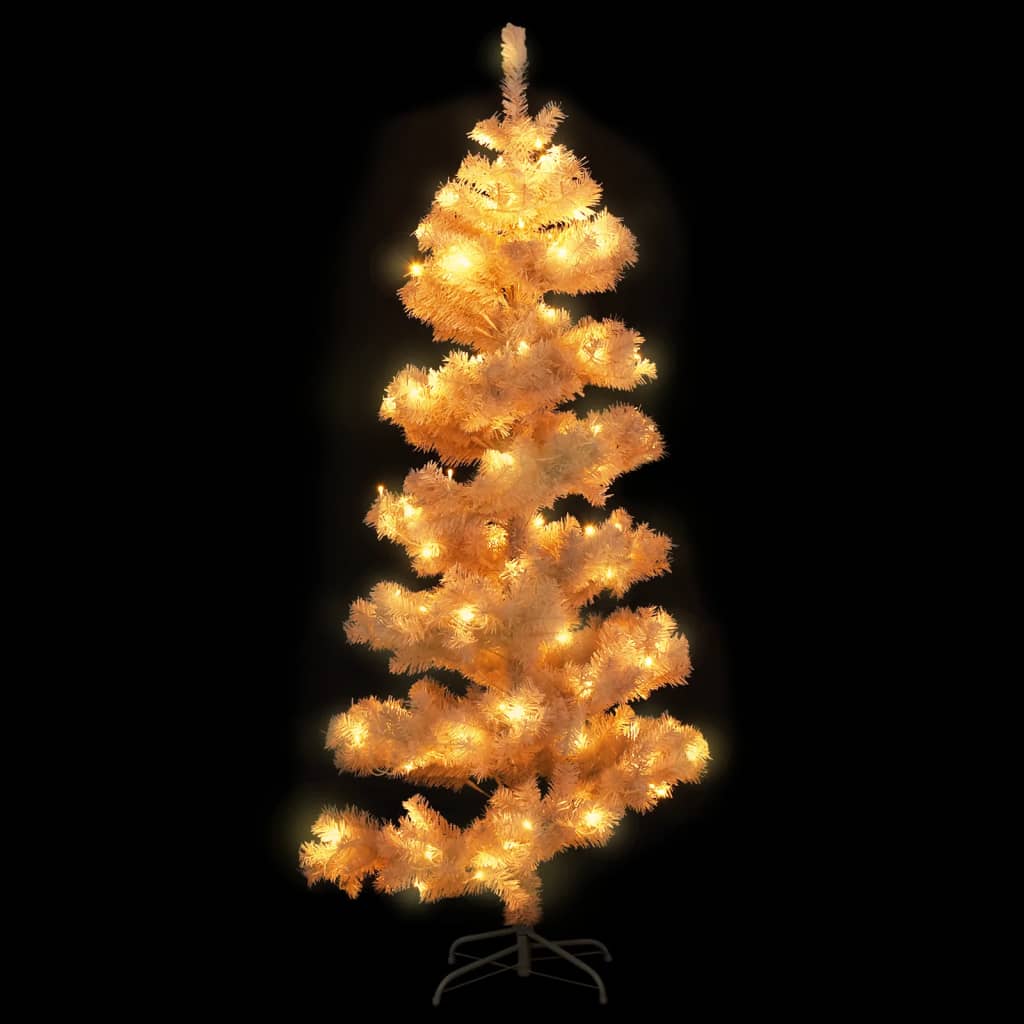 Árvore de natal rotativa pré-iluminada + suporte PVC branco