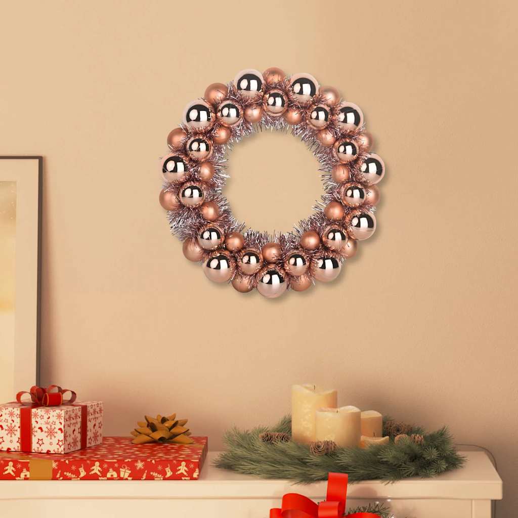 Guirlandas de bolas de natal 2 unid. rosa dourado poliestireno