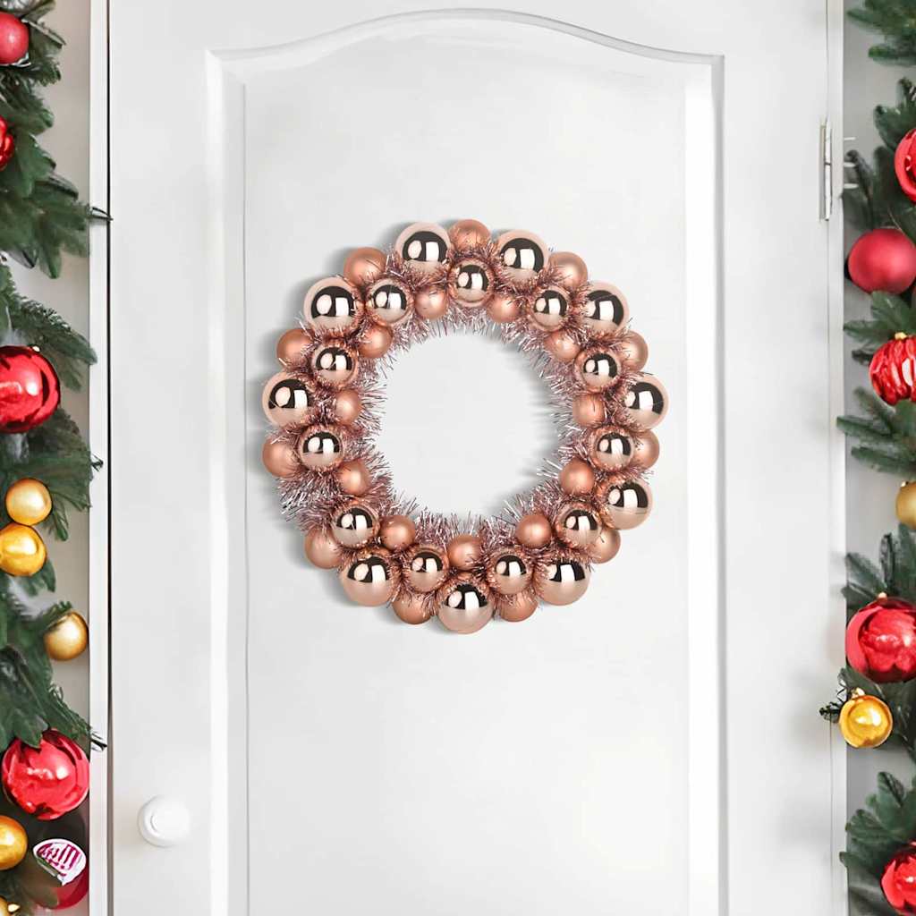 Guirlandas de bolas de natal 2 unid. rosa dourado poliestireno