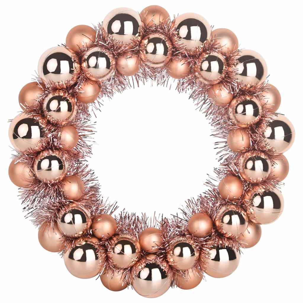 Guirlandas de bolas de natal 2 unid. rosa dourado poliestireno