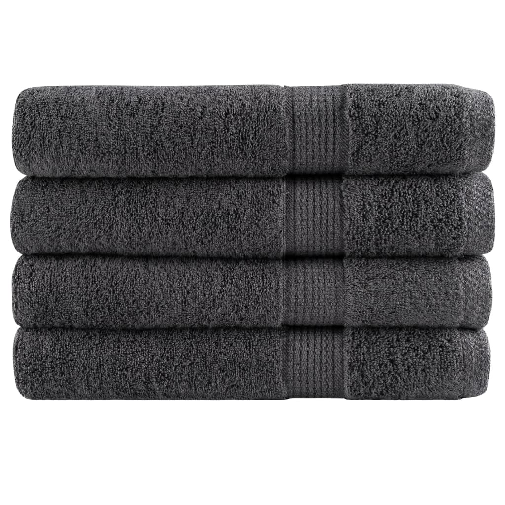 Toalhas premium solund 4 pcs 100x200 cm 600 gsm antracite