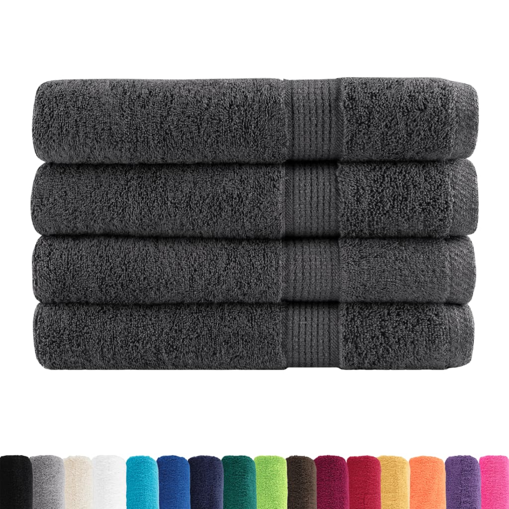 Toalhas premium solund 4 pcs 100x200 cm 600 gsm antracite