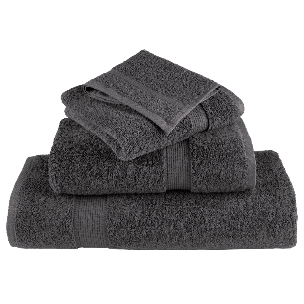 Toalhas premium solund 4 pcs 100x200 cm 600 gsm antracite
