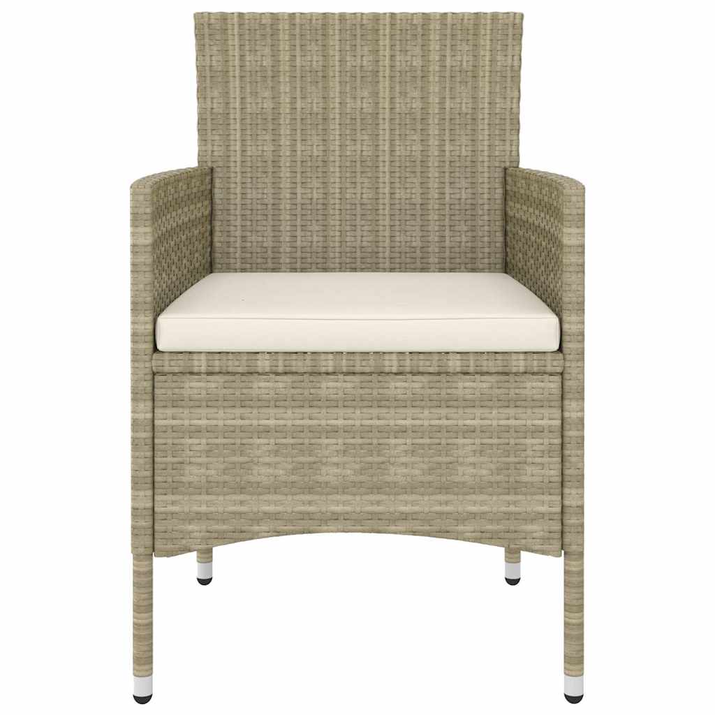 5 Pcs conjunto lounge de jardim vime PE bege