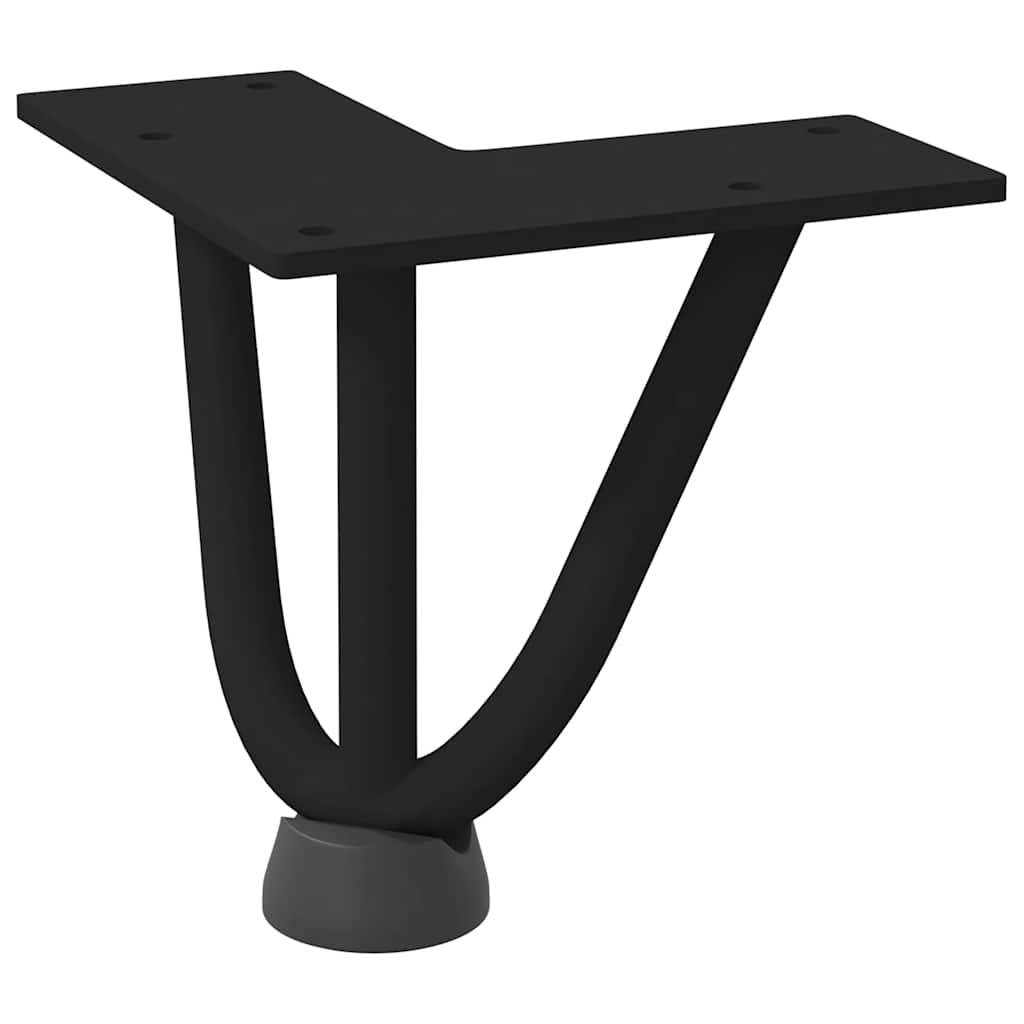 Pernas de grampo para mesa de centro 4 peças pretas 10 cm aço maciço