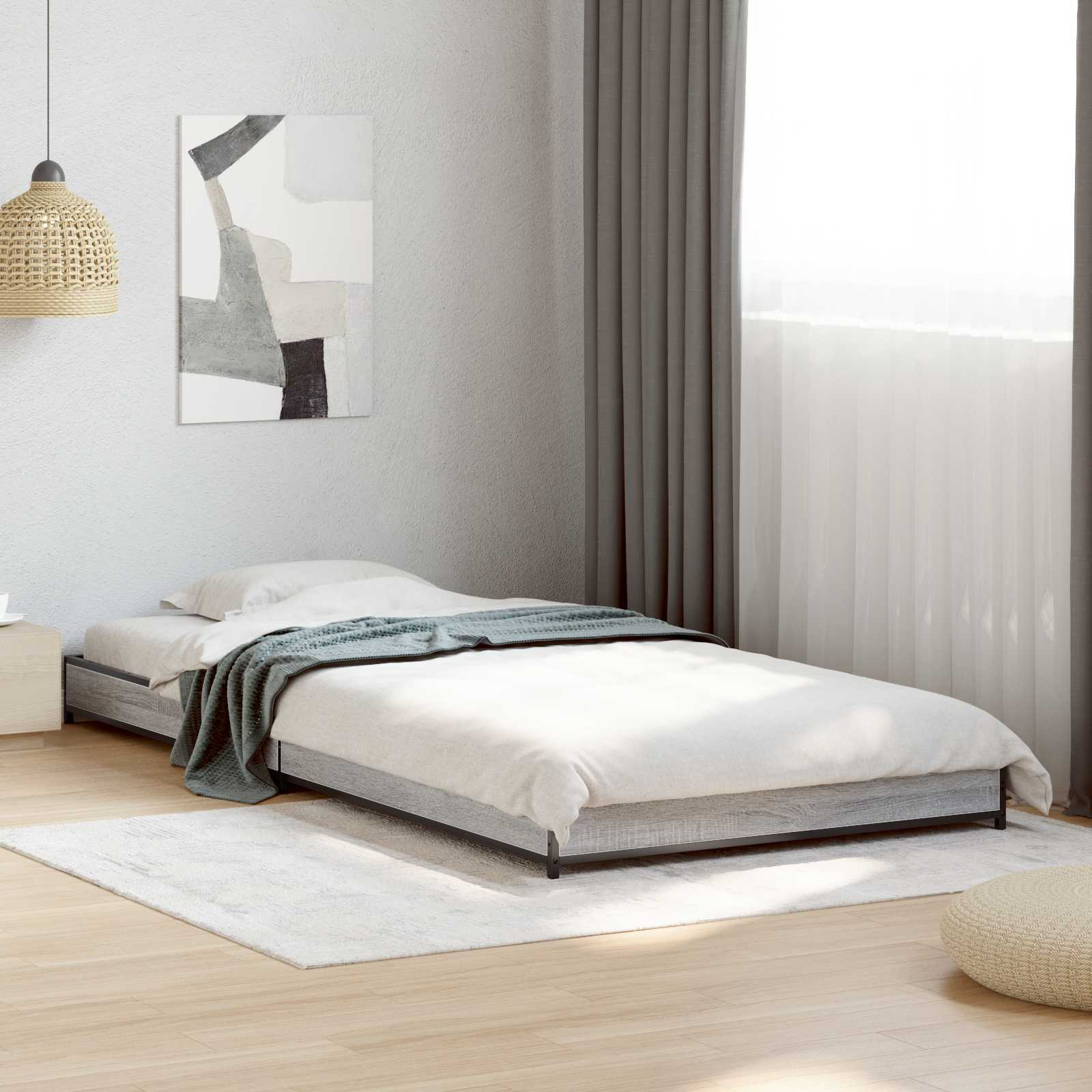 Estrutura da cama sonoma cinzento 80 x 200 cm