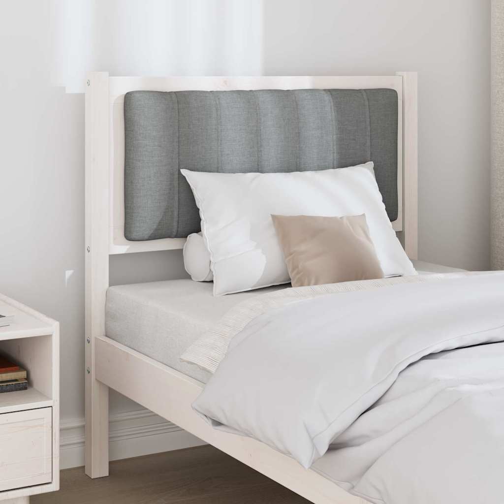 Cabeceira estofada branco 75 cm madeira de pinheiro sólida