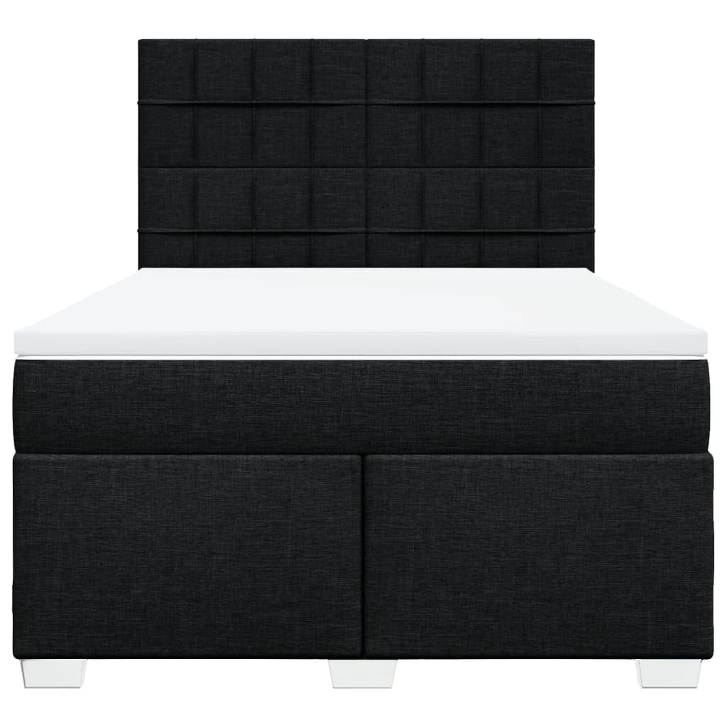 Cama com molas/colchão 160x200 cm tecido preto