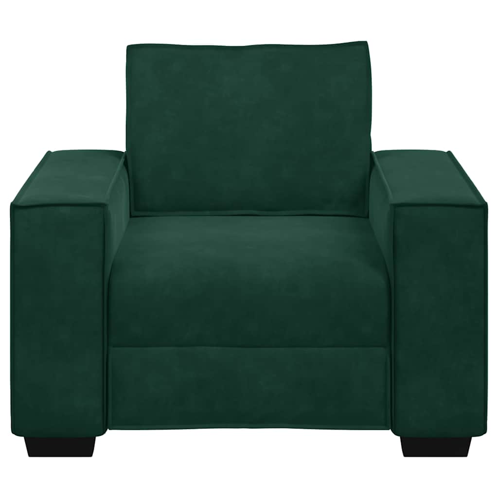 Poltrona 100x78x84 cm veludo verde-escuro