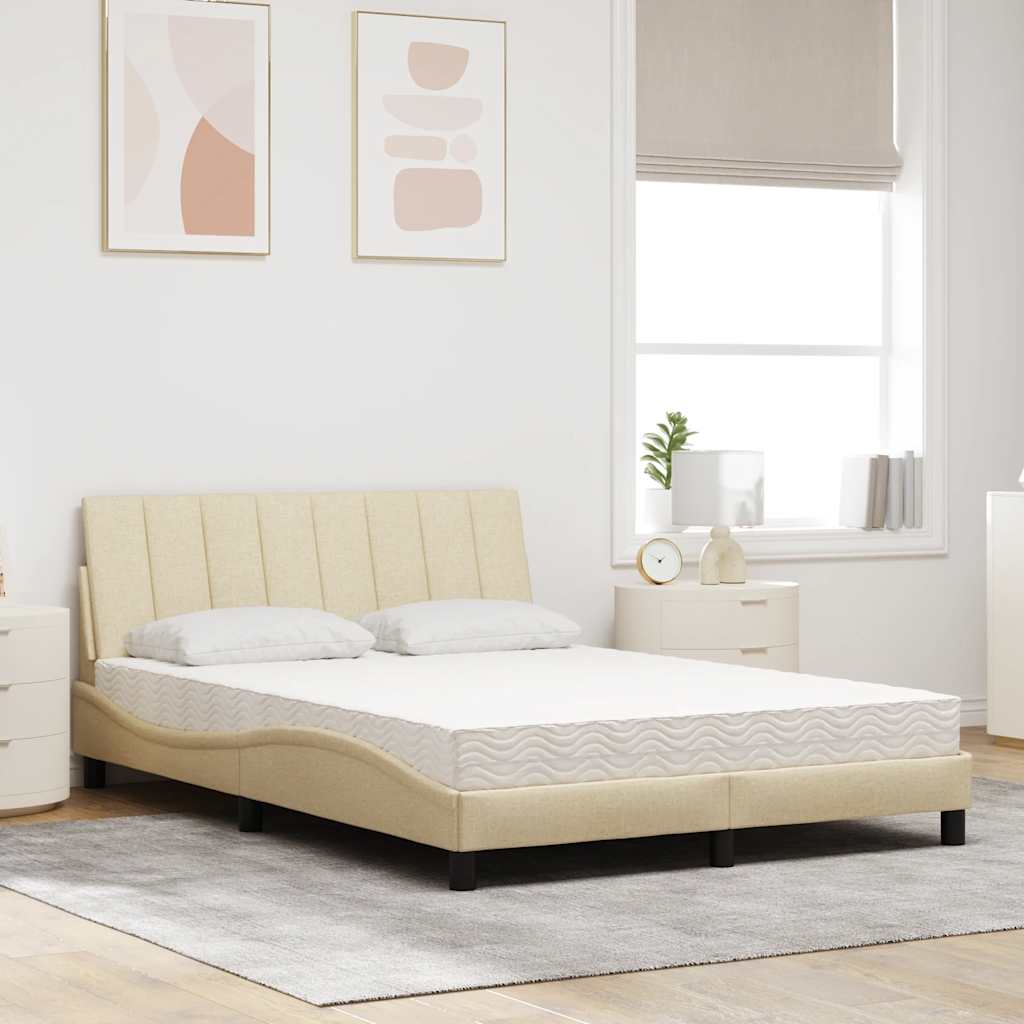 Cama com colchão hanko 140x200 cm tecido cor creme