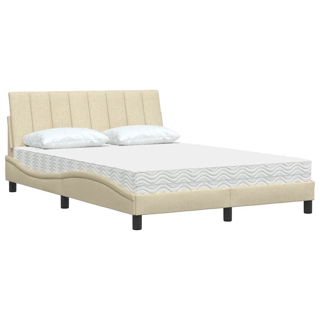 Cama com colchão hanko 140x200 cm tecido cor creme