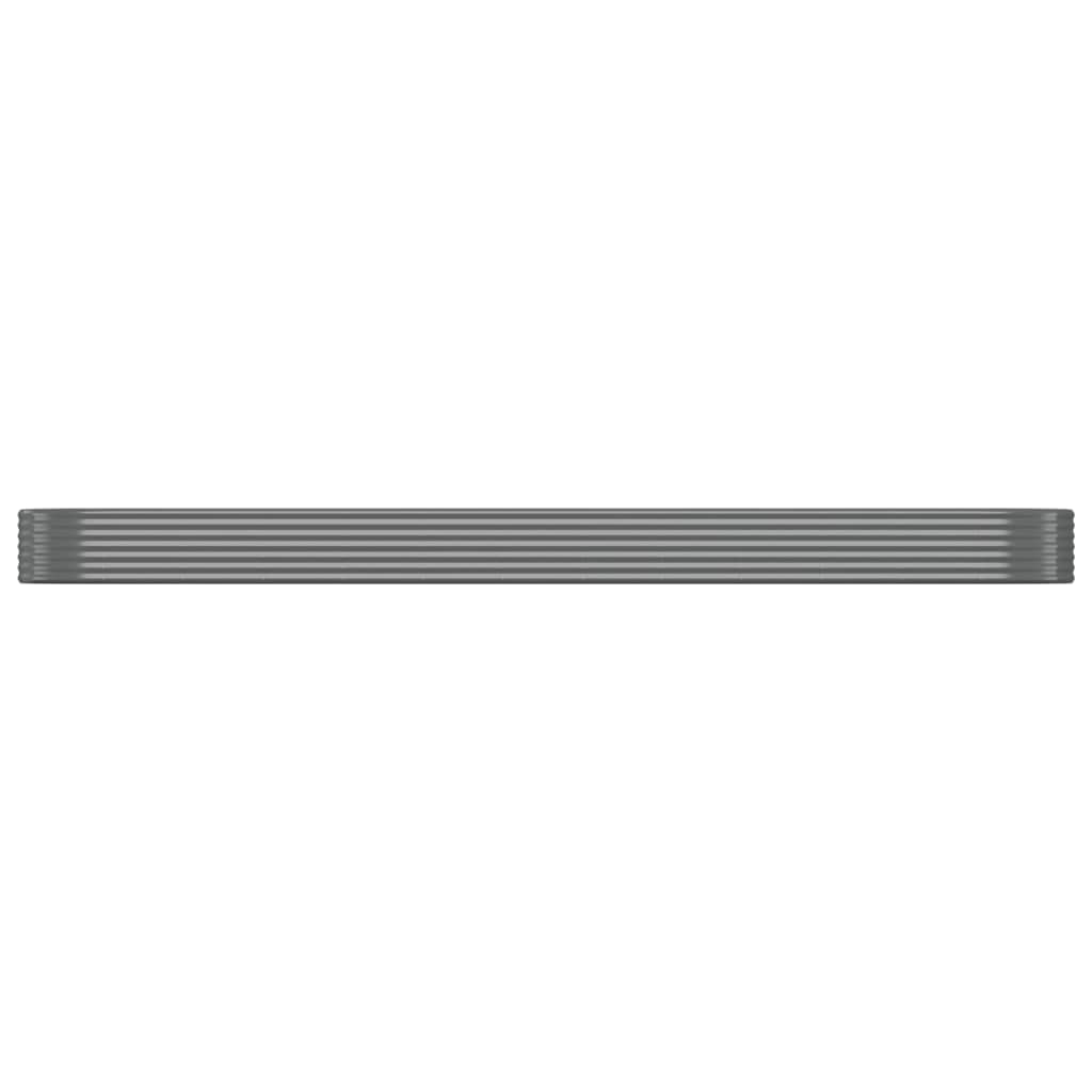 Canteiro elevado jardim 507x100x36 aço galvanizado cinzento