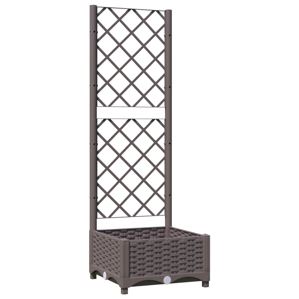 Vaso/floreira jardim c/ treliça 40x40x121,5 cm PP castanho