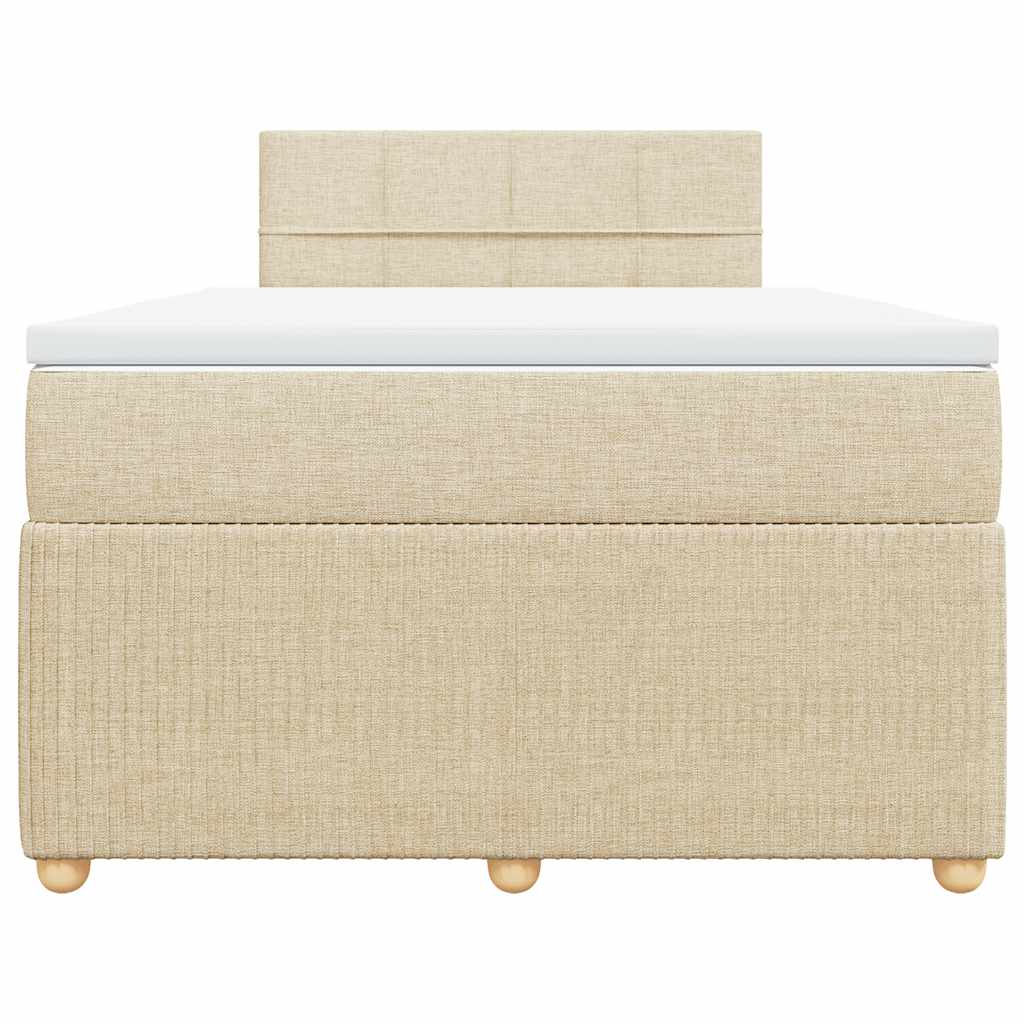 Cama boxspring com colchão 120x190 cm tecido cor creme