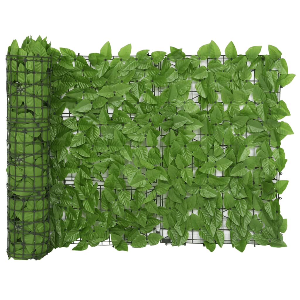 Tela de privacidade p/ varanda c/ folhas 600x75 cm verde