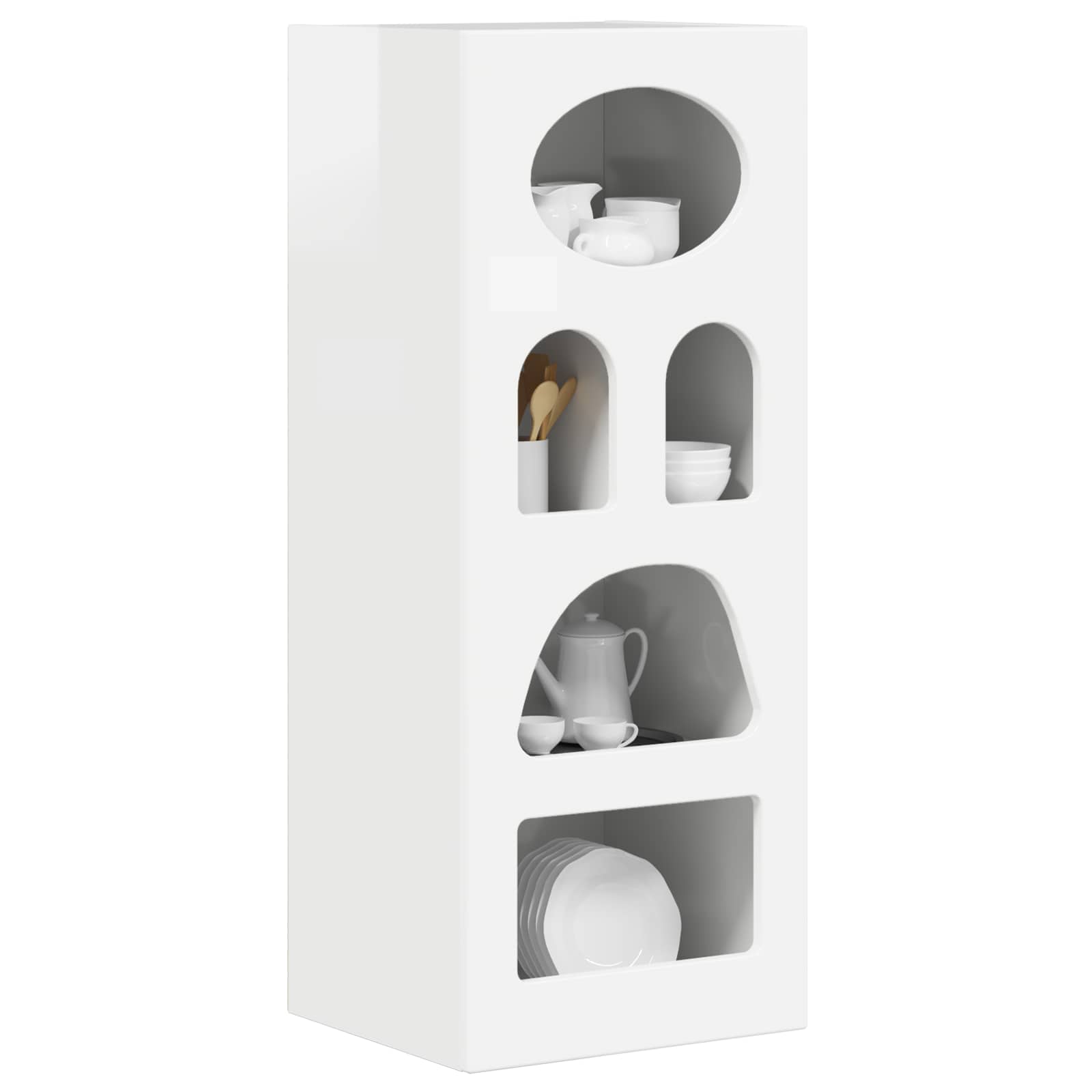 Buffet elst branco brilhante 40 x 35 x 100,5 cm