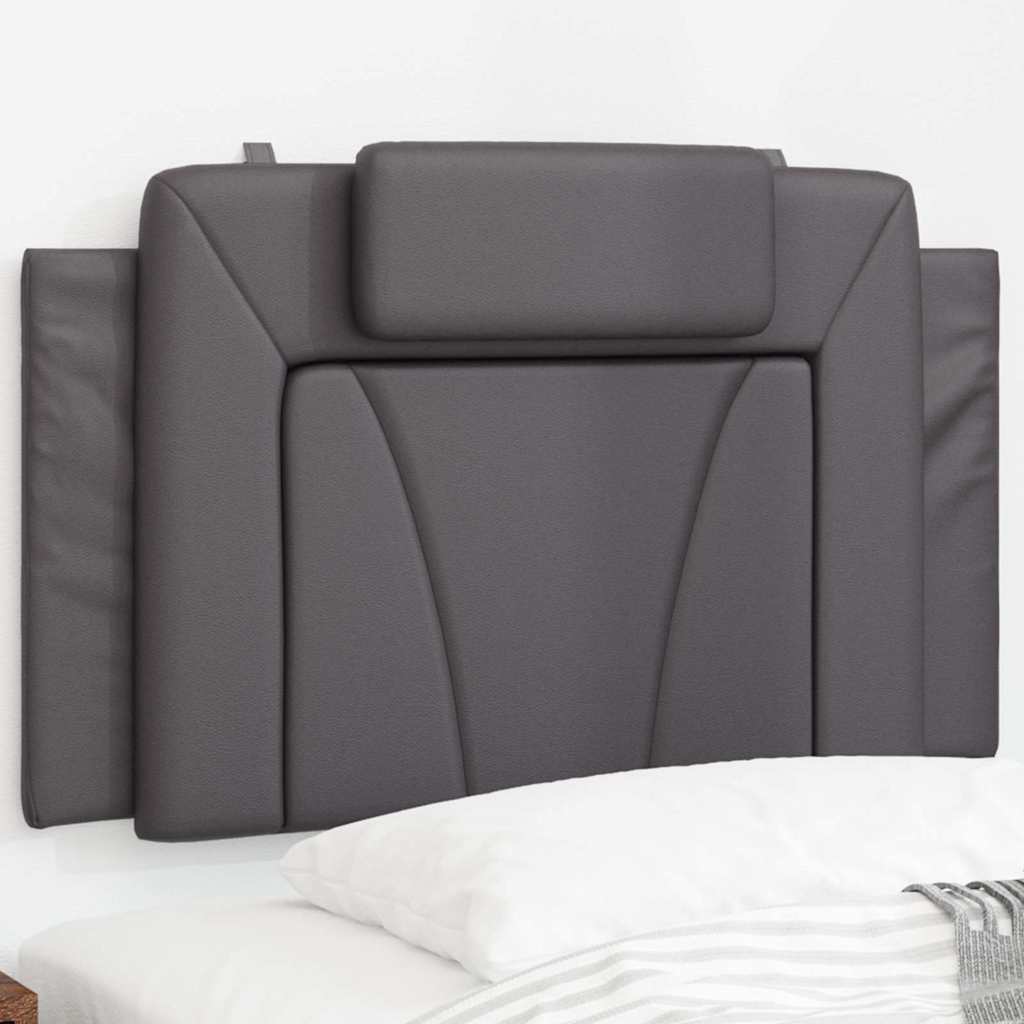 Almofadão de cabeceira viana 80 cm couro artificial cinzento