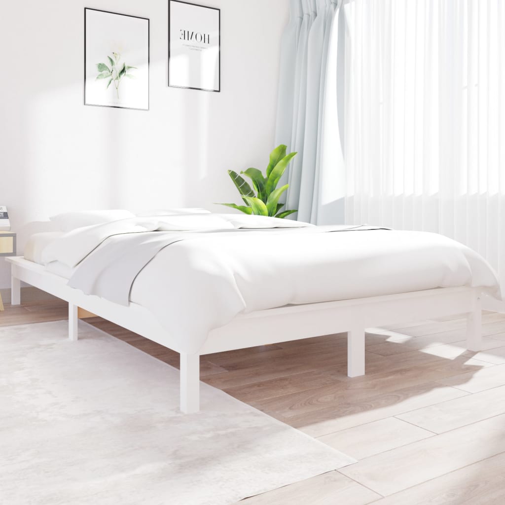 Estrutura cama super king size 180x200 cm pinho maciço branco