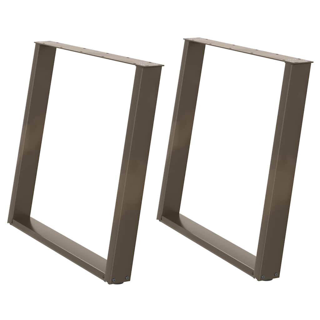 Pés para mesa de jantar em formato de u, 2 peças, aço natural, 100x(72-73) cm, aço