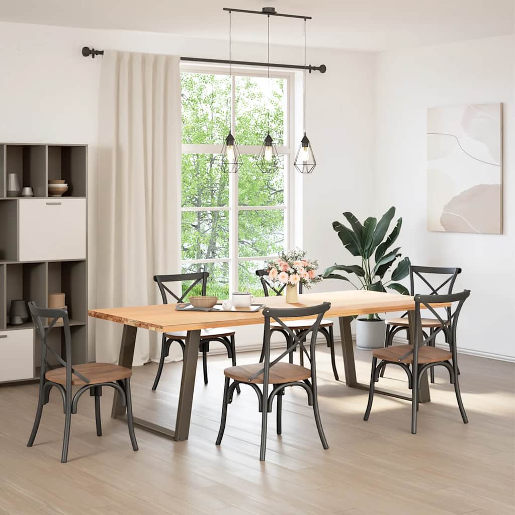 Pés para mesa de jantar em formato de u, 2 peças, aço natural, 100x(72-73) cm, aço