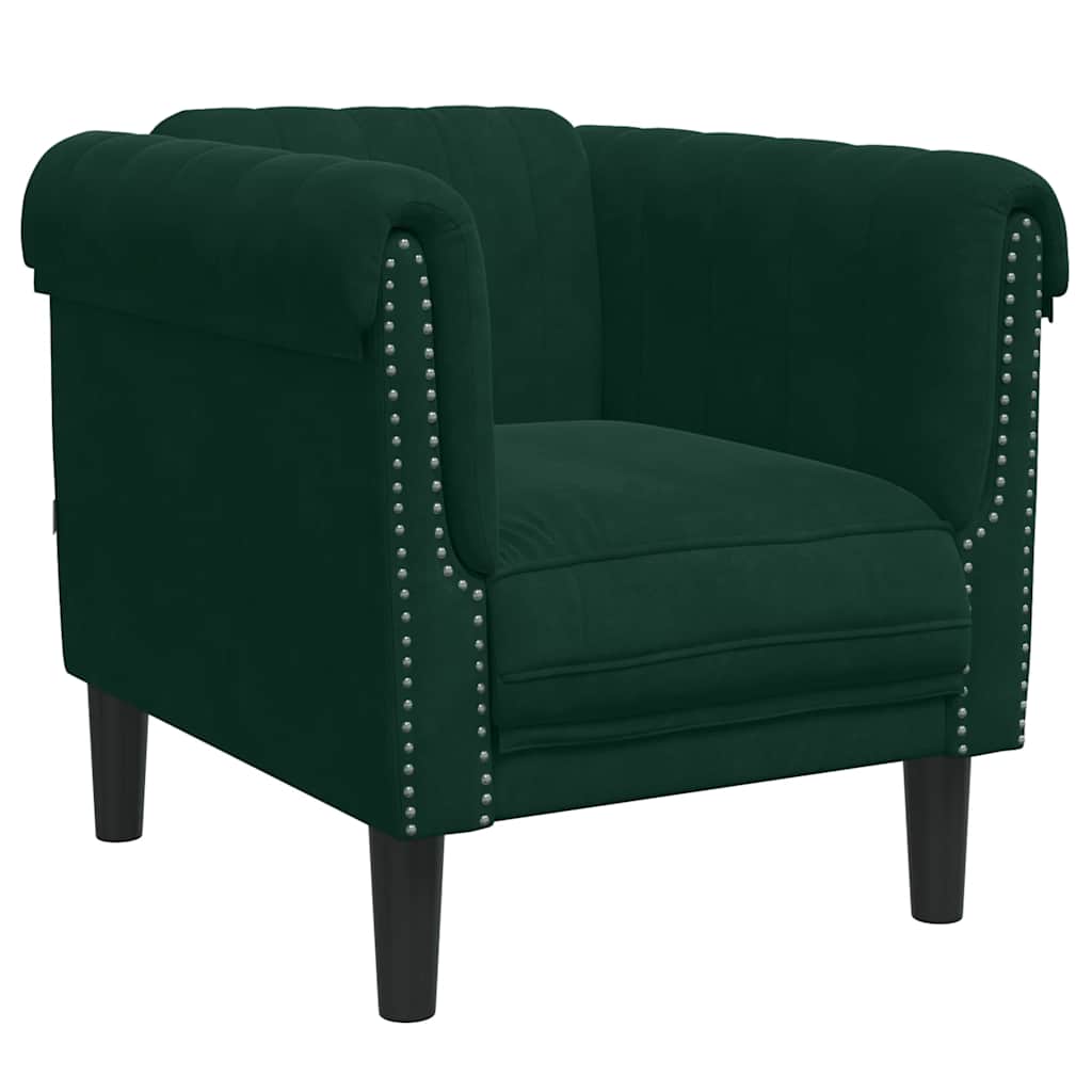 3 Pcs conjunto de sofás veludo verde-escuro